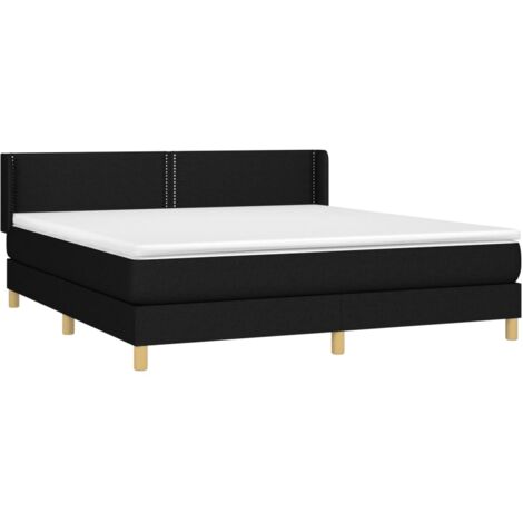 Cama box spring con colchón tela negro 180x200 cm vidaXL
