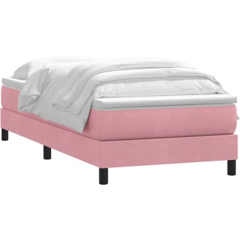 Cama box spring con colchón terciopelo rosa 80x220 cm vidaXL