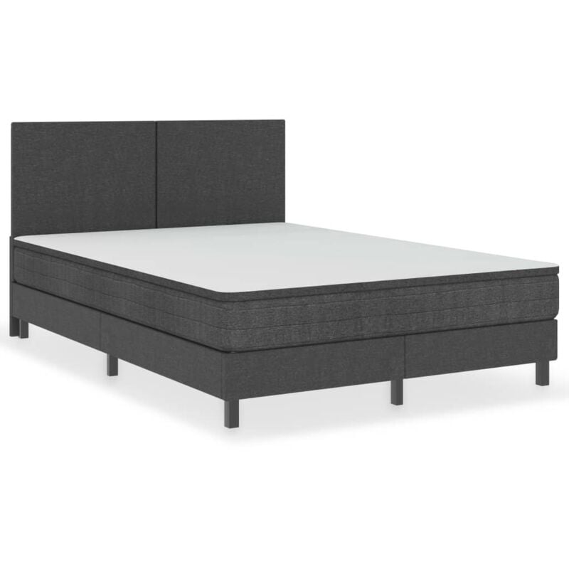

vidaXL Cama Box Spring Tela Gris Oscuro 140x200 cm Modelo 1 - Gris