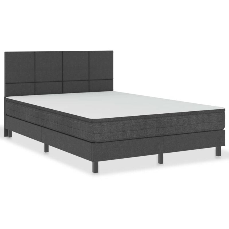 

vidaXL Cama Box Spring Tela Gris Oscuro 140x200 cm Modelo 3 - Gris