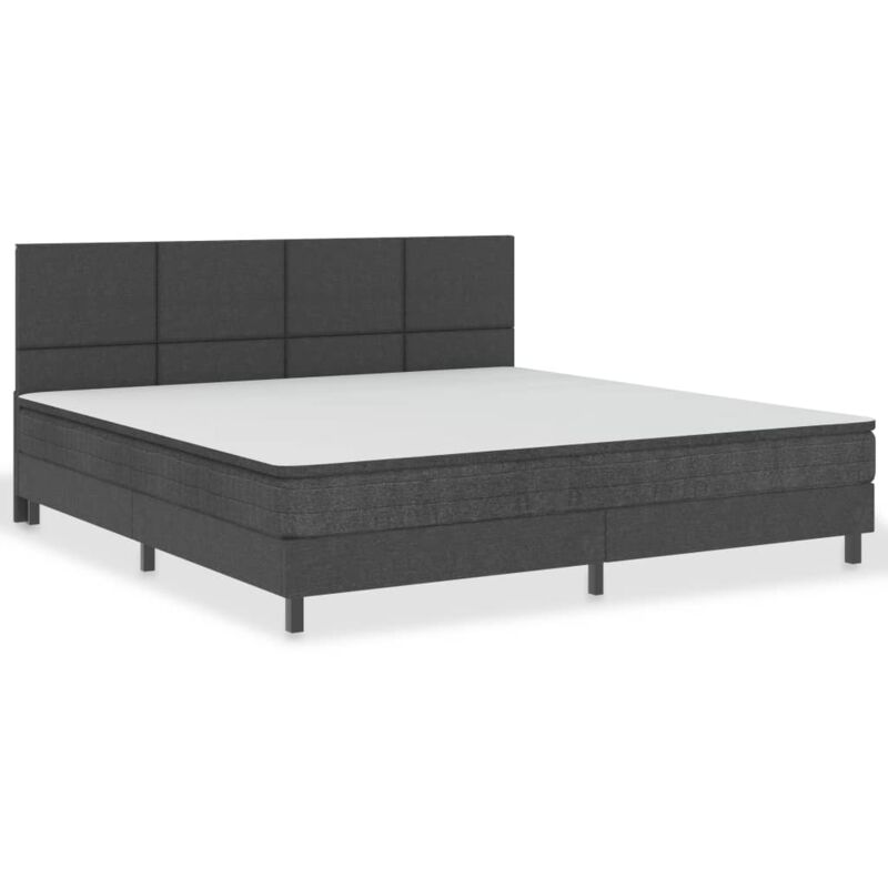 

vidaXL Cama Box Spring Tela Gris Oscuro 200x200 cm Modelo 3 - Gris
