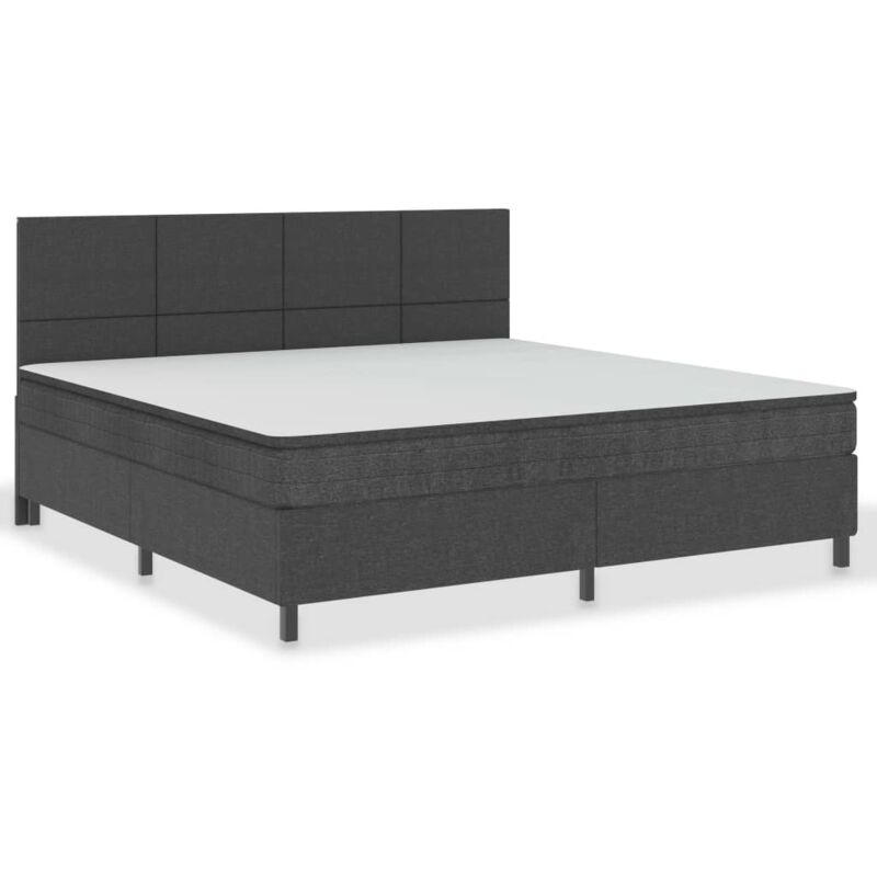 

vidaXL Cama Box Spring Tela Gris Oscuro 200x200 cm Modelo 6 - Gris