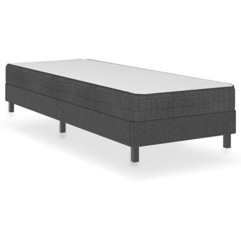 Cama box spring tela gris oscuro 80x200 cm vidaXL