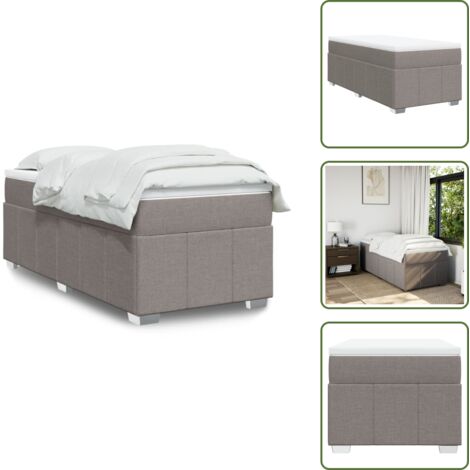 Cama box spring - vidaXL Cama box spring con colchón tela gris taupe 80x200 cm - Colchón de muelles