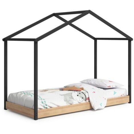 Cama cabaña Hyte Antracita - Pino (ancho) x 164cm (alto)
