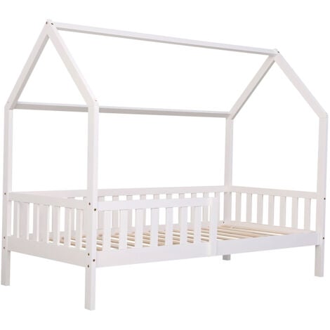 HAPPY GARDEN Cama cabaña infantil 190x90cm blanca MARCEAU