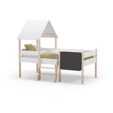 Cama cabaña Mokibed Blanco - Oak Soft (ancho) x 150cm (alto)