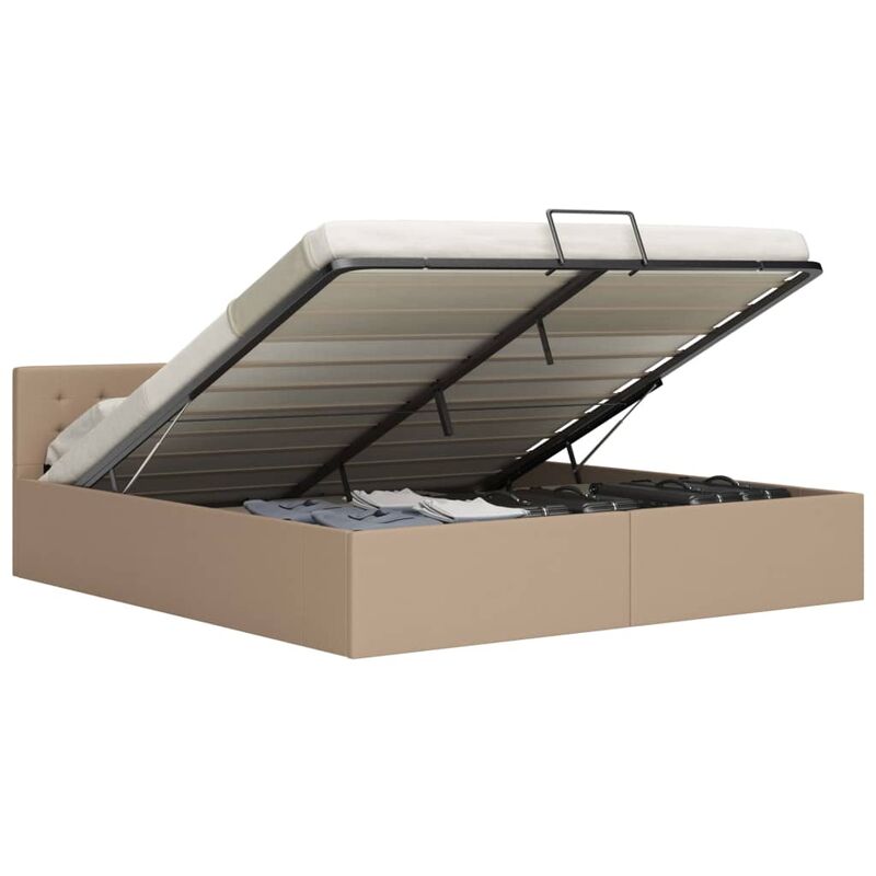 

Cama canapé hidráulica cuero sintético capuchino 160x200 cm - Marrón