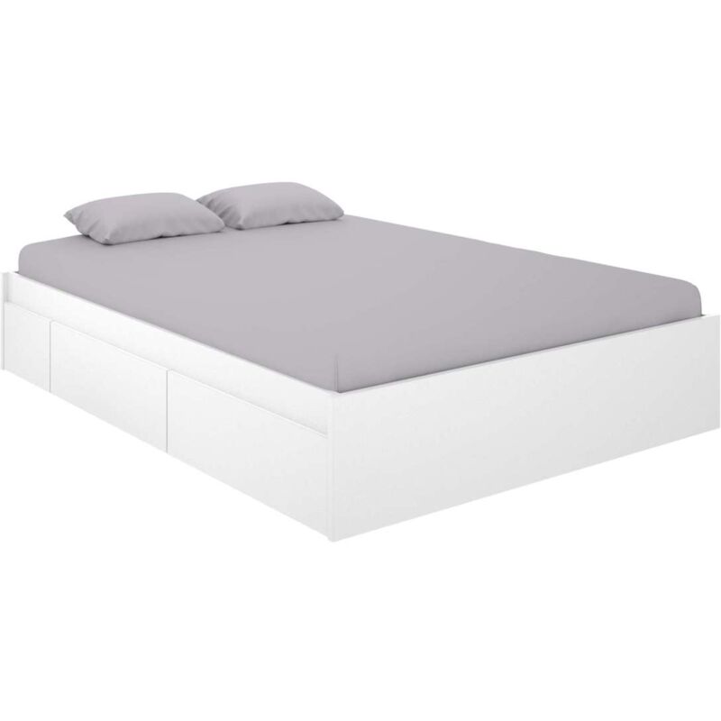 

Cama canape Rus para colchones de 150x190 con 4 cajones para el almacenamiento 37 cm(alto)160 cm(ancho)197 cm(largo) Color BLANCO BRILLO