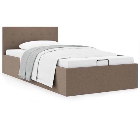 Cama canapé hidráulica almacenaje sin colchón taupe 100x200cm