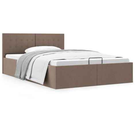 Cama canapé hidráulica almacenaje sin colchón taupe 140x200 cm