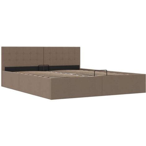 Cama canapé hidráulica almacenaje sin colchón taupe 180x200 cm vidaXL