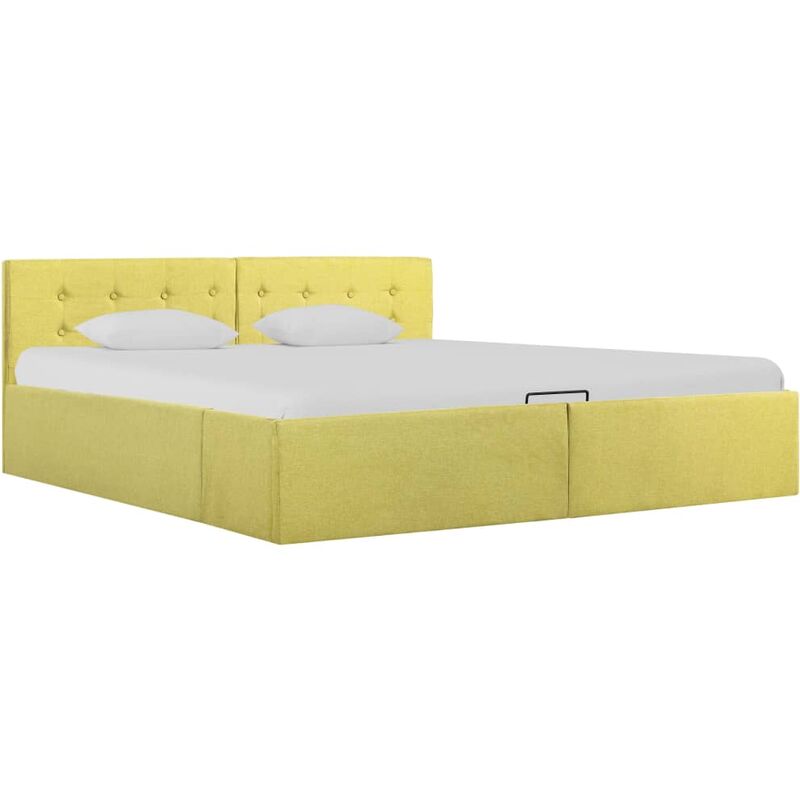 

Cama canape hidraulica almacenaje tela amarillo lima 160x200 cm