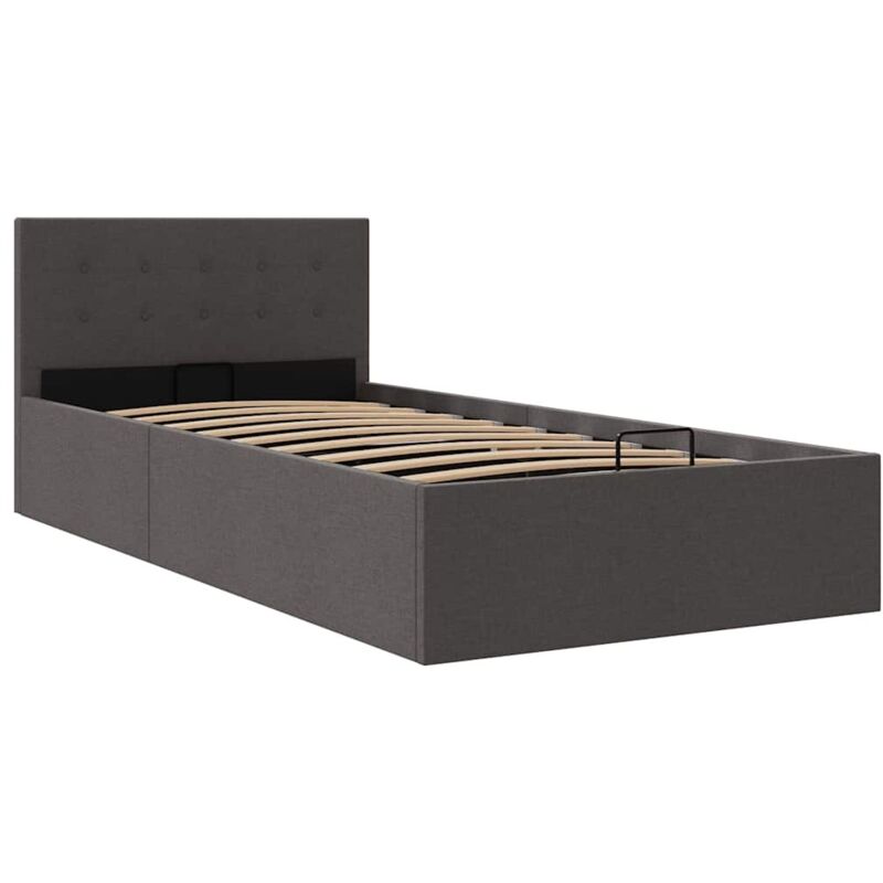 

Cama Canapé Hidráulica con Almacenaje Tela Gris Oscuro 90x200cm - Gris - Vidaxl