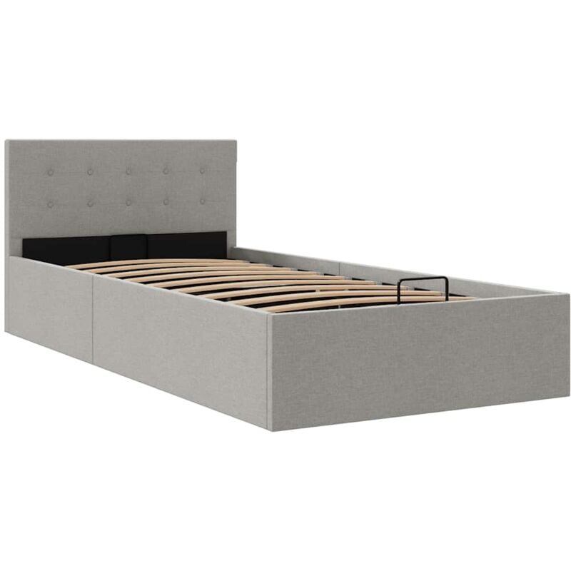 

Cama Canapé Hidráulica con Almacenaje Tela Gris Claro 90x200cm - Gris - Vidaxl