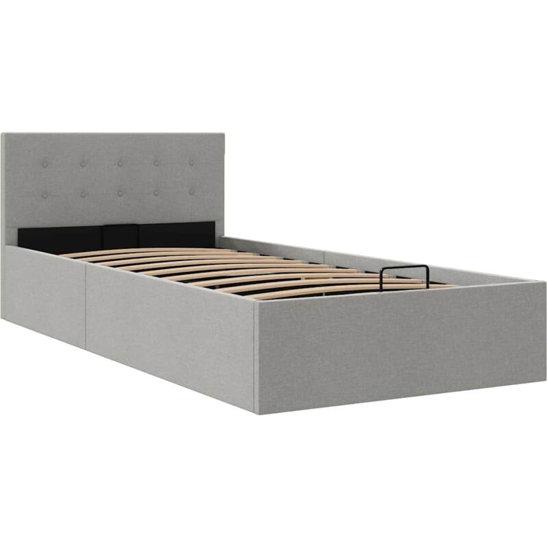 

Cama Canapé Hidráulica con Almacenaje Tela Gris Claro 100x200cm - Gris - Vidaxl