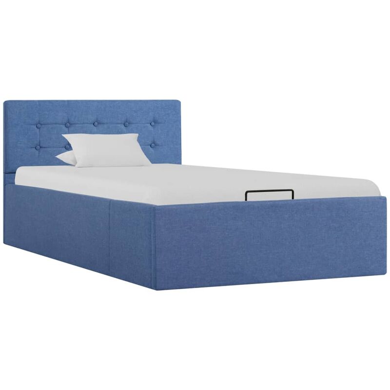 

vidaXL Cama Canapé Hidraúlica con Almacenaje Tela Azul 100x200 cm - Azul