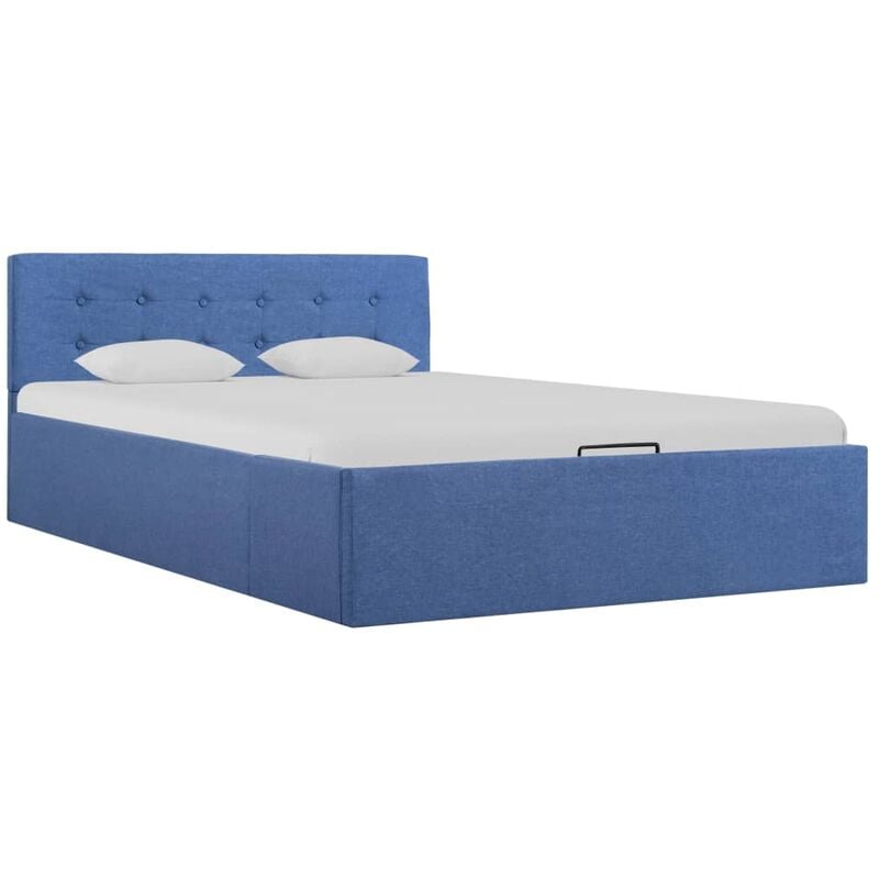 

vidaXL Cama Canapé Hidraúlica con Almacenaje Tela Azul 120x200 cm - Azul