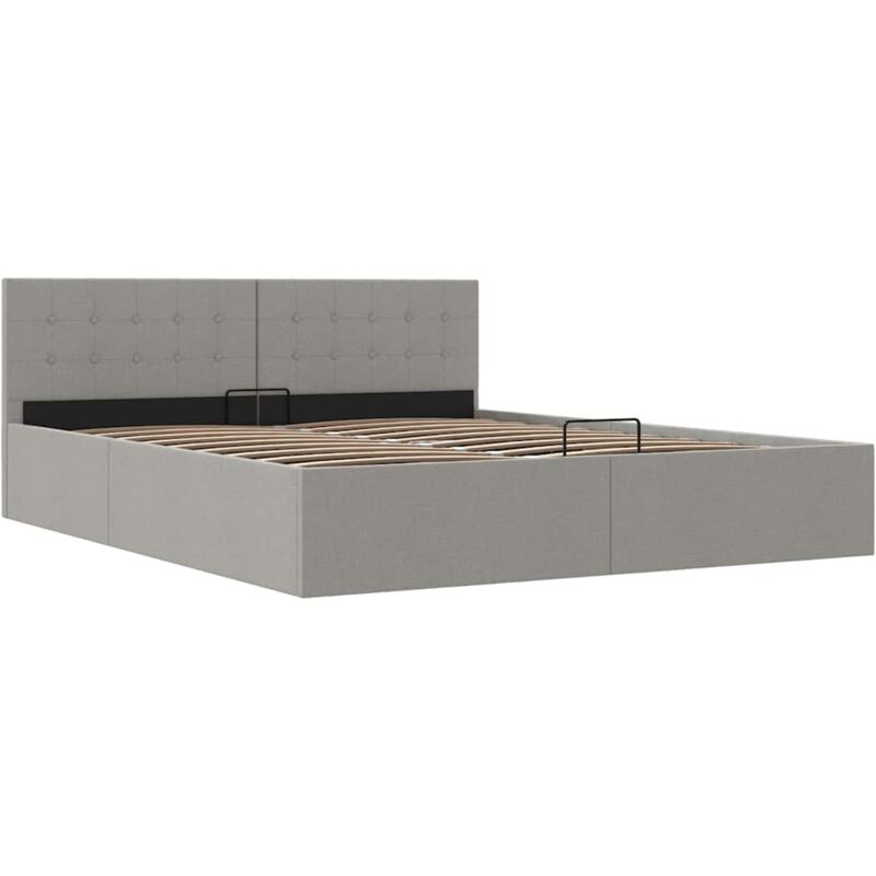 

Cama Canapé Hidráulica con Almacenaje Tela Gris Claro 160x200cm - Gris - Vidaxl