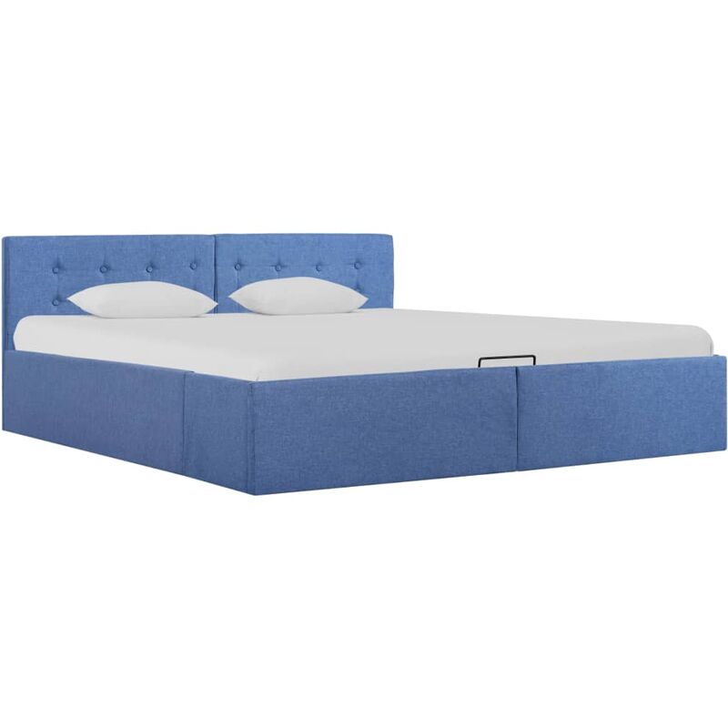 

Cama Canapé Hidráulica con Almacenaje Tela Azul 160x200 cm - Azul - Vidaxl