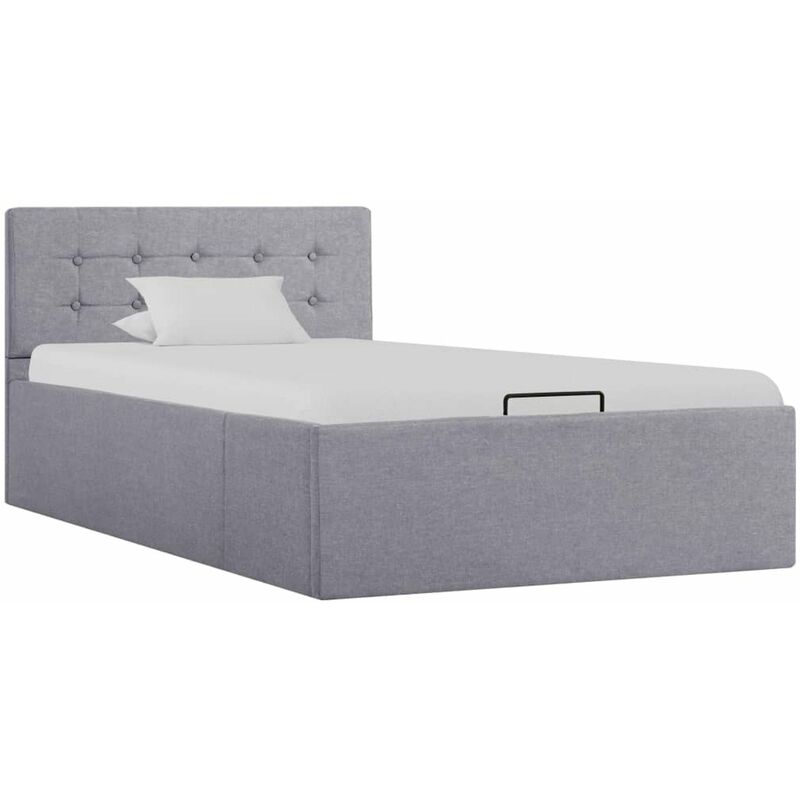 

Cama canape hidraulica con almacenaje tela gris claro 100x200cm