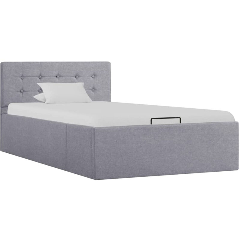 

Cama canape hidraulica con almacenaje tela gris claro 100x200cm