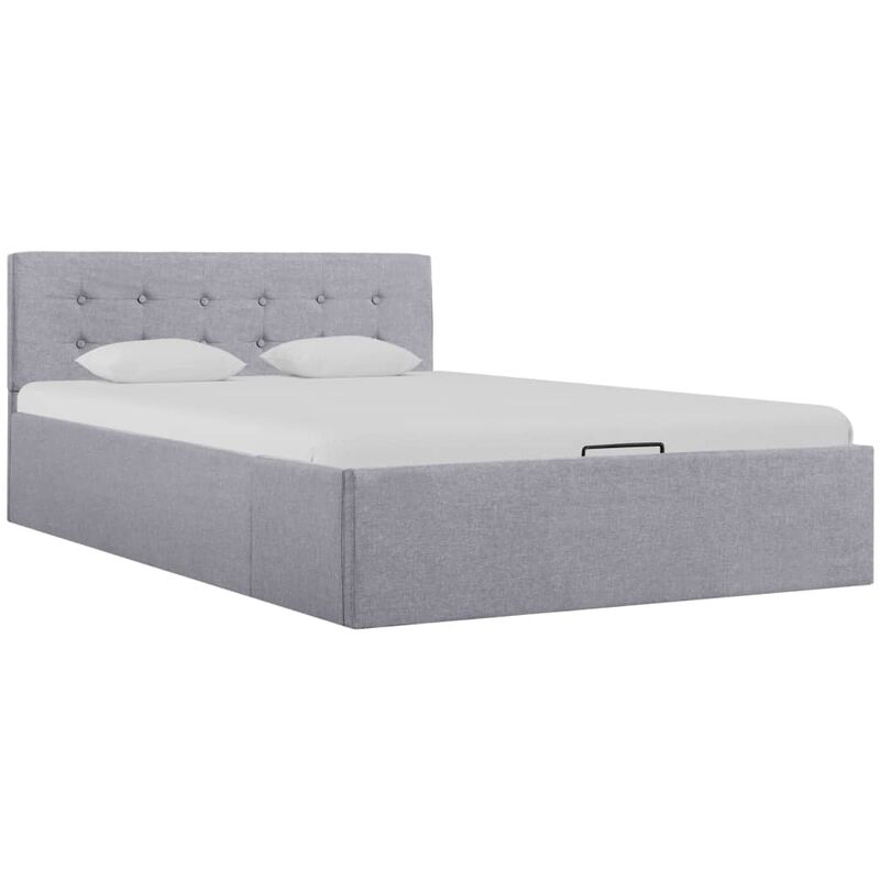 

Cama canapé hidráulica con almacenaje tela gris claro 120x200cm