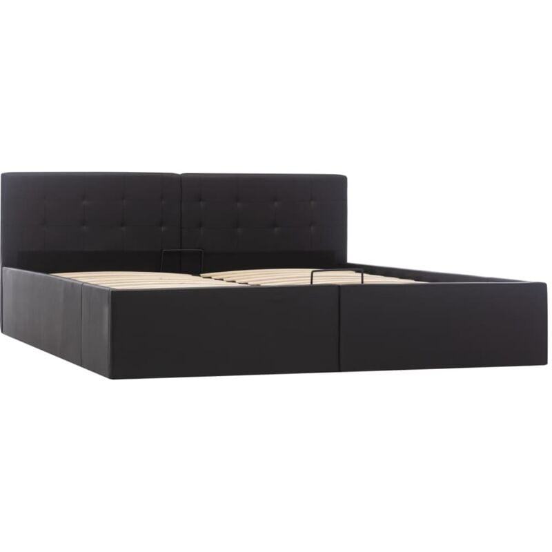 

Cama Canapé Hidráulica Cuero Sintético Negro 160x200 cm - Negro - Vidaxl