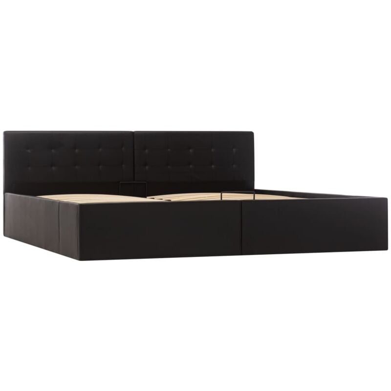 

Cama Canapé Hidráulica Cuero Sintético Negro 180x200 cm - Negro - Vidaxl