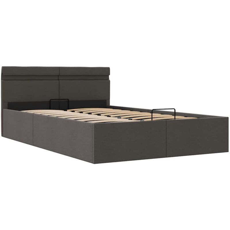 

Cama Canapé Hidráulica con Almacenaje y LED Tela Gris Oscuro 140x200cm - Gris - Vidaxl
