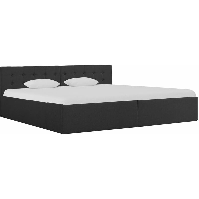 

Cama canapé hidráulica con LED tela gris oscuro 180x200 cm