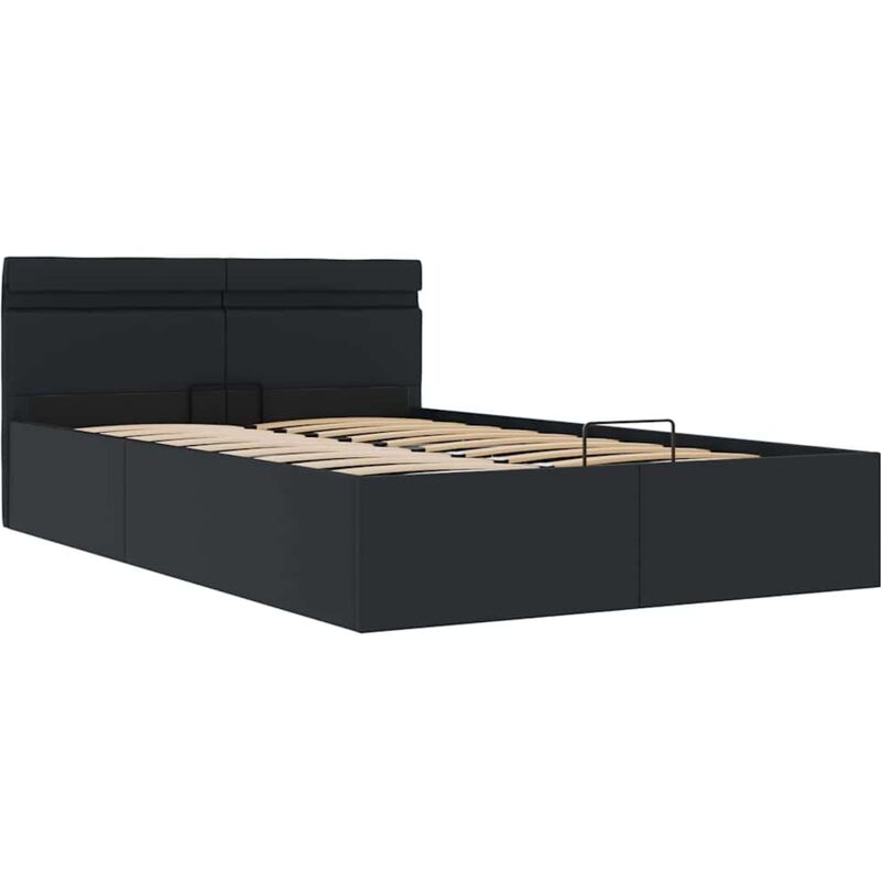

Cama Canapé Hidráulica con LED Cuero Sintético Negra 140x200 cm - Negro - Vidaxl
