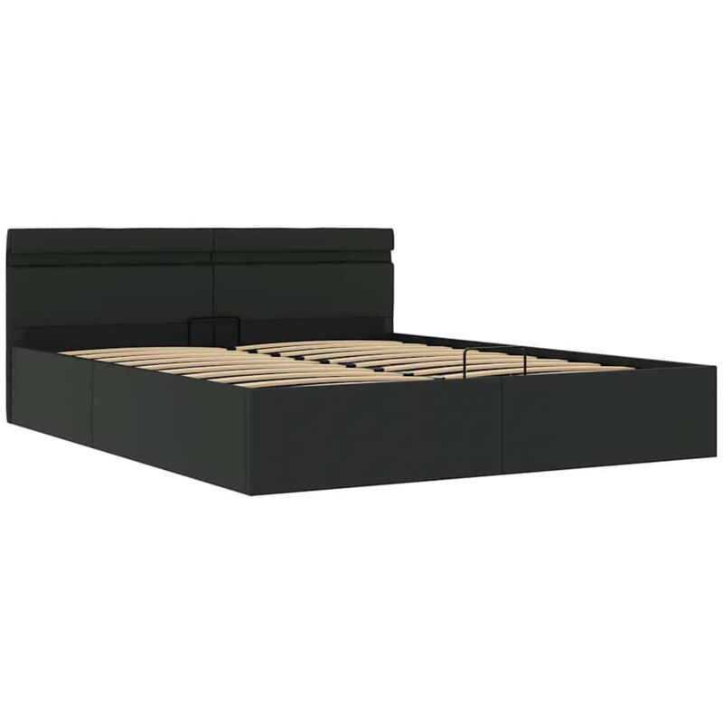 

Cama Canapé Hidráulica con LED Cuero Sintético Negra 180x200 cm - Negro - Vidaxl