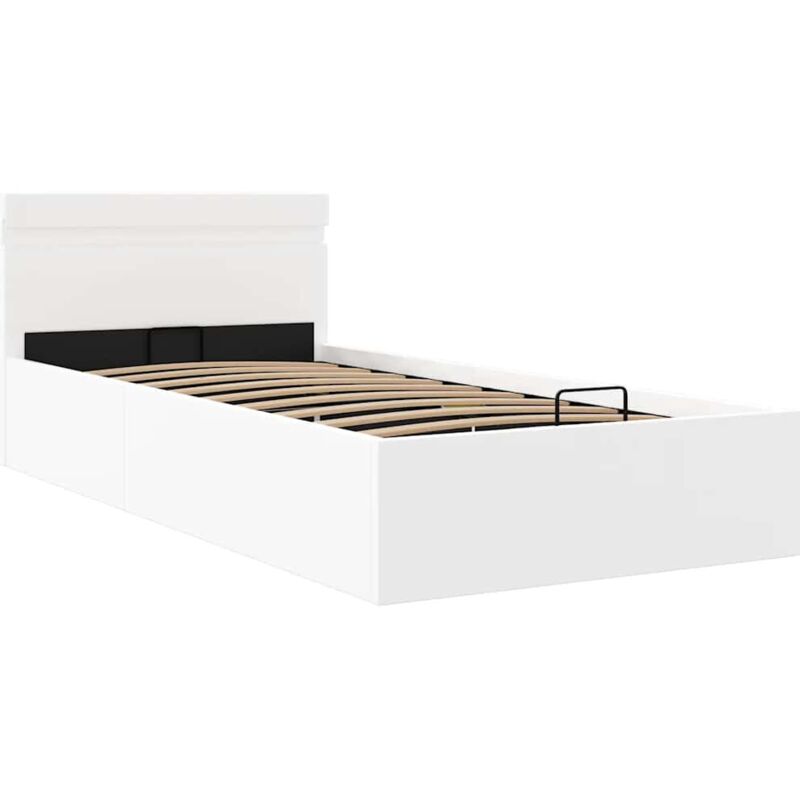 

Cama Canapé Hidráulica con LED Cuero Sintético Blanco 100x200cm - Blanco - Vidaxl