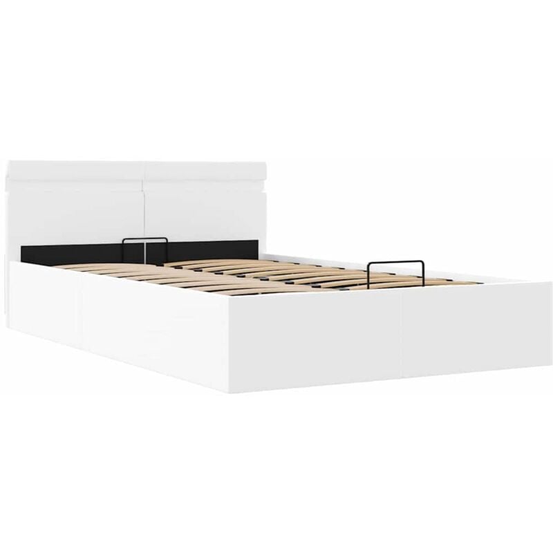 

Cama Canapé Hidráulica con LED Cuero Sintético Blanco 120x200cm - Blanco - Vidaxl