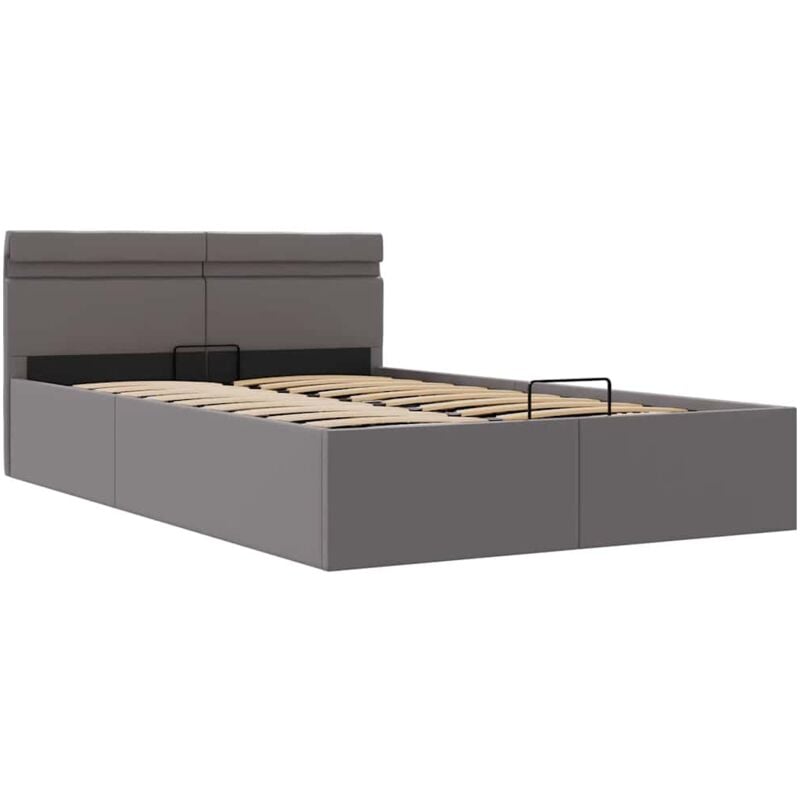 

Cama Canapé Hidráulica con LED Cuero Sintético Gris 120x200 cm - Gris - Vidaxl