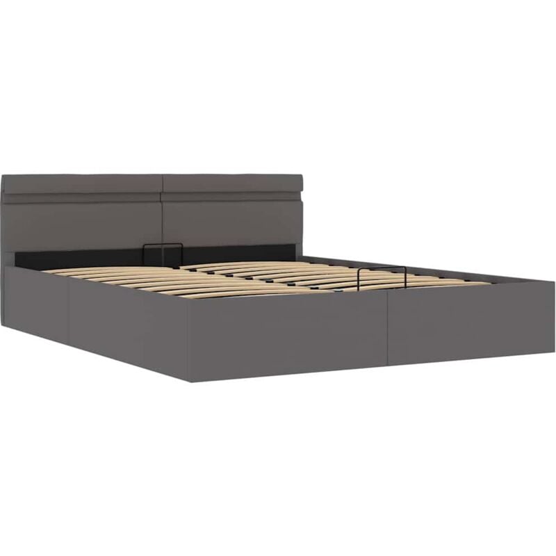 

Cama Canapé Hidráulica con LED Cuero Sintético Gris 180x200cm - Gris - Vidaxl