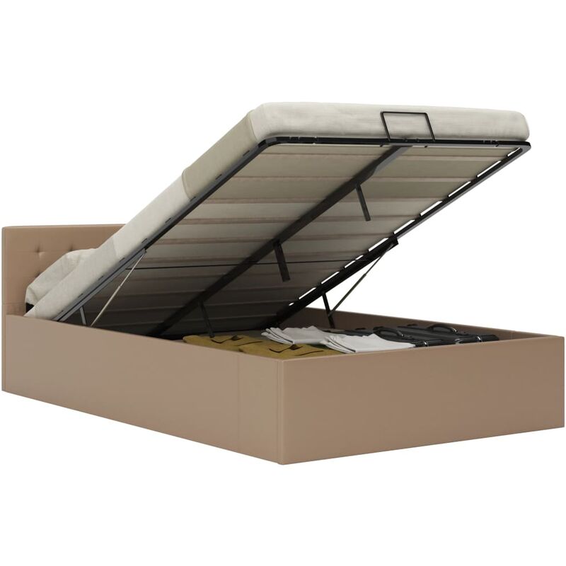 

Cama canapé hidráulica cuero sintético capuchino 140x200 cm