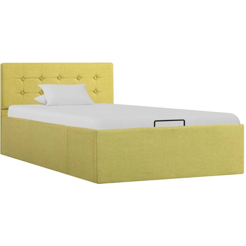 

Cama canapé hidraúlica de tela amarillo lima 100x200 cm