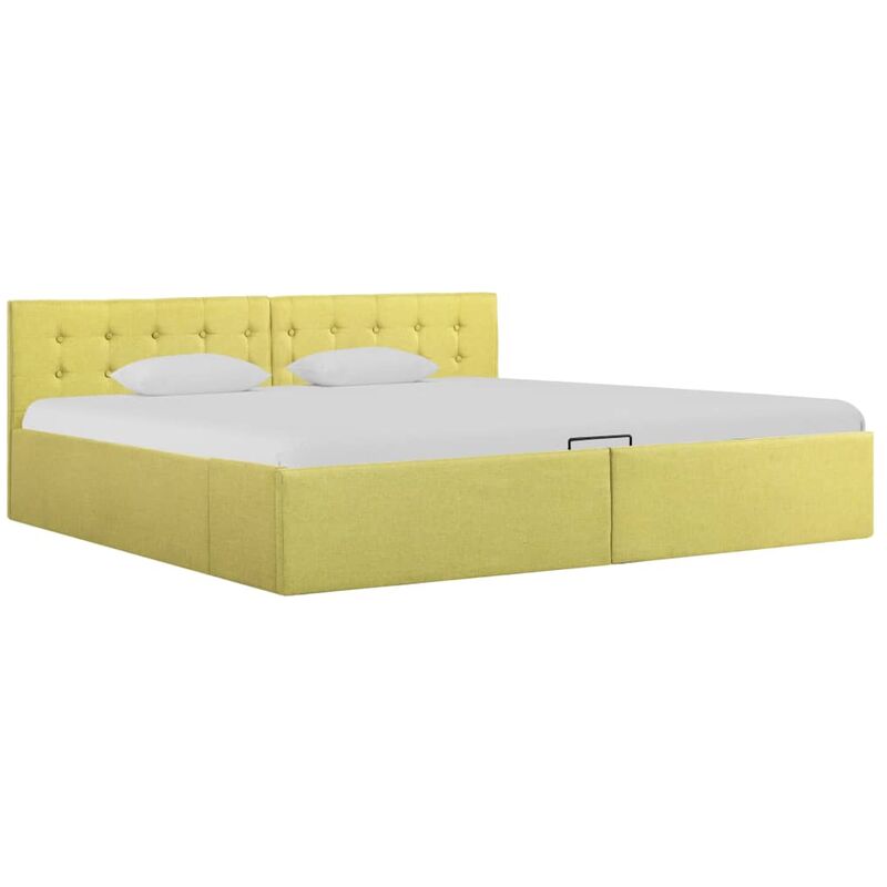 

Cama canape hidraulica de tela amarillo lima 180x200 cm