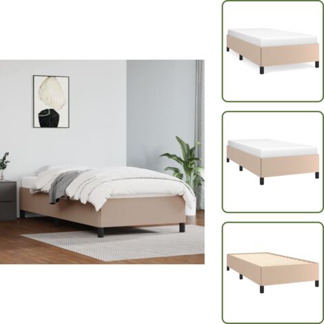 Cama capuchino - vidaXL Estructura cama sin colchón cuero sintético capuchino 100x200cm - Cama con patas