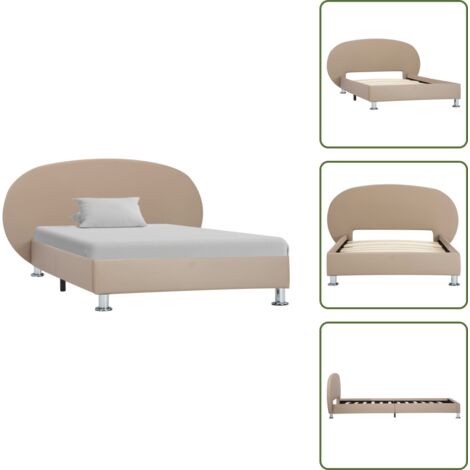 Cama capuchino - vidaXL Estructura cama sin colchón cuero sintético capuchino 100x200cm - Cama moderna