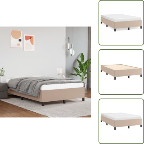 Cama capuchino - vidaXL Estructura cama sin colchón cuero sintético capuchino 120x190cm - Cama de cuero sintético