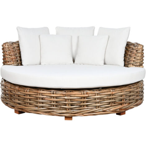 Cama Chill Out Ratan 153X153X65 Colchon Y 5Cojin