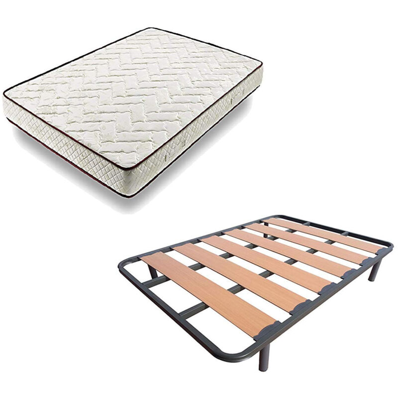 

Hogar24 - Cama Completa - Colchon Flexitex + Somier Lama Ancha + Patas 105X190