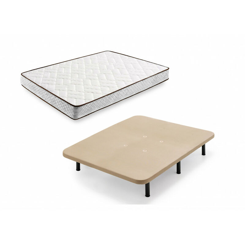 

Cama Completa - Colchon Flexitex + Base Tapizada 3d + 6 Patas De 26cm, 150x190 Cm