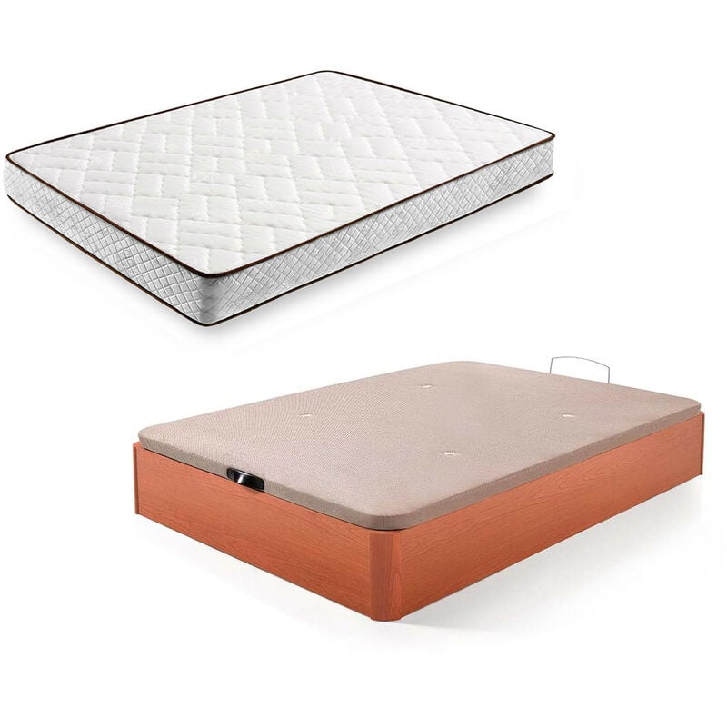 

Cama Completa - Colchon Flexitex + Canape Abatible De Madera Color Cerezo, 150x200 Cm