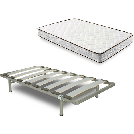 Cama Completa - Colchón Flexitex Con Tejido 3d Y Aloe Vera, Altura 18 Cm +  Somier Lama Ancha + Patas De 25 Cm, 120x190 Cm con Ofertas en Carrefour