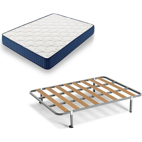 Cama Completa - Colchón Flexitex Con Tejido 3d Y Aloe Vera, Altura 18 Cm +  Somier Basic Con Patas De 32 Cm + Almohada De Fibra, 120x190 Cm con Ofertas  en Carrefour