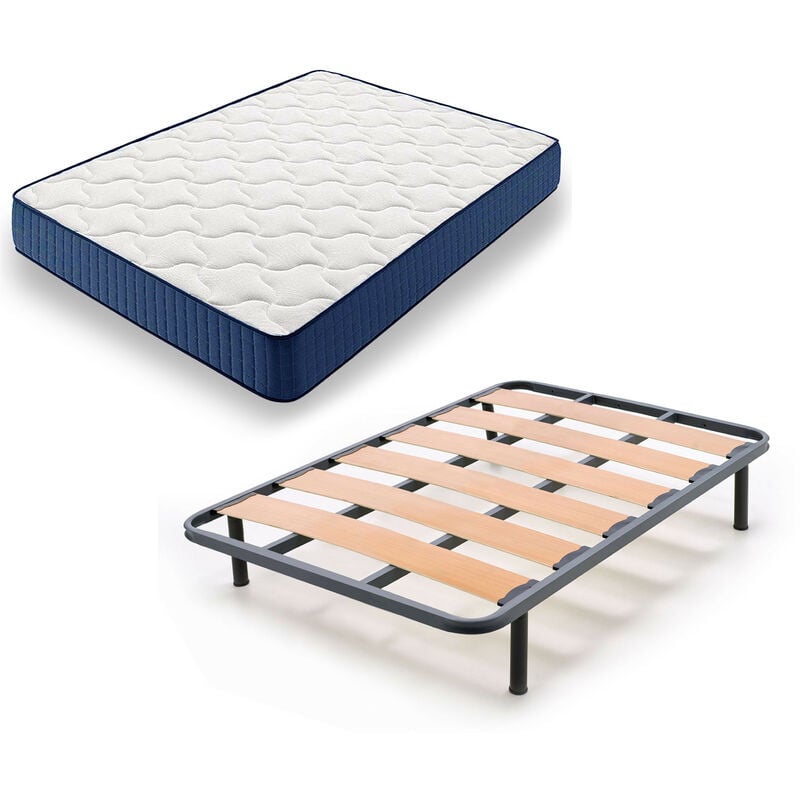 

Hogar24 - Cama Completa - Colchon Viscoelastico Viscorelax + Somier Lama Ancha + 4 Patas De 26cm, 90x200 Cm